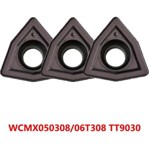 WCMX WCMX050308 WCMX06T308 TT9030 Caarbide Inserts for Steel & Stainless Lathe Cutter Turning Tool CNC Cutting 10pcs Original