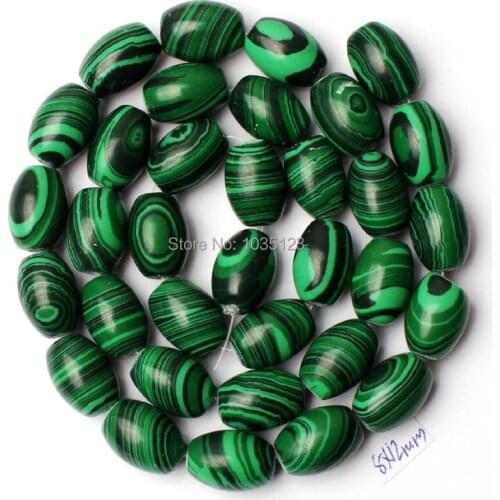 High Quality 8x12mm Imitation Green Malachite Oval Shape Loose Beads Strand 15" DIY Creative Jewellery Making w2271