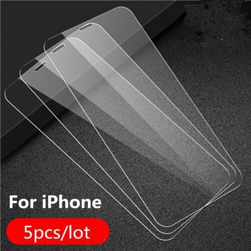 5Pcs/lot Tempered Glass For iPhone SE 2020 11 XS Screen Protector Cover Film For iPhone 12 6.7/6.1/5.4 inch Protective Glass Fil