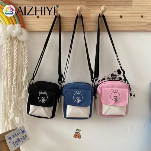 Retro Women Cartoon Contrast Color Canvas Shoulder Bag Mini Flap Crossbody Bags Simple Art Canvas Bag Shoulder Bag