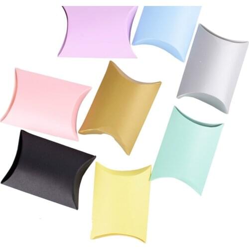 10pcs Favor candy Box bag New craft paper Pillow Shape Wedding Favor Gift Boxes pie Party Box bags eco friendly kraft promotion