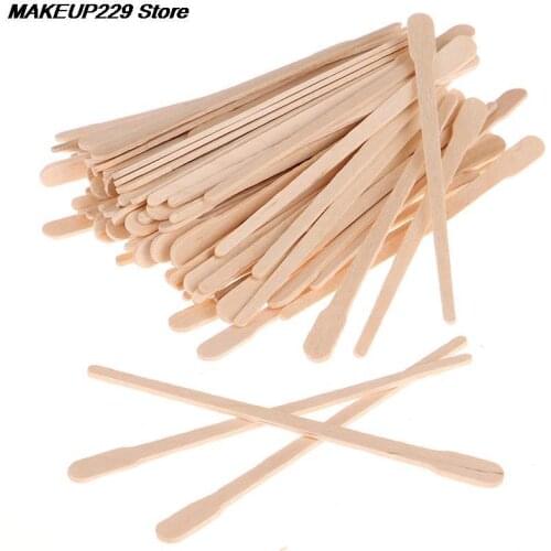 100Pcs/lot Waxing Craft Wax Stick Tattoo Medical Wooden Sticks Wooden Face Hair Removal HOT