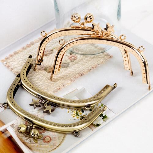1pc Metal Alloy Kiss Clasp Lock Frame Replacement for Handmade Coin Purse Metal Frame Handle for Bag DIY Accessories 12.5*5.5cm