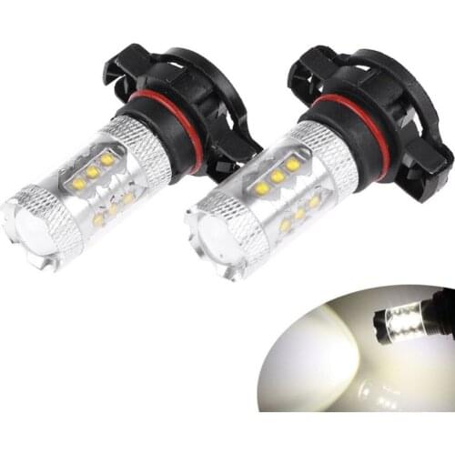 2x 5202 H16 80W 1000LMS 5500-6000K White High Power Cree Chip Led Car Fog Daytime Running Light PS24W 5201