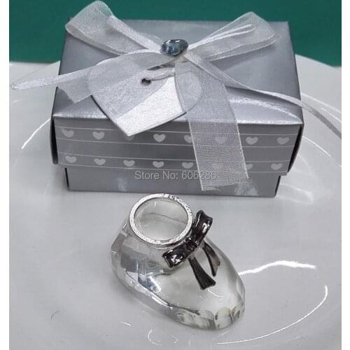 50PCS/LOT) Choice return gifts Crystal Baby Shoe Christening gifts Baby Shower Favors Baptism Souvenirs