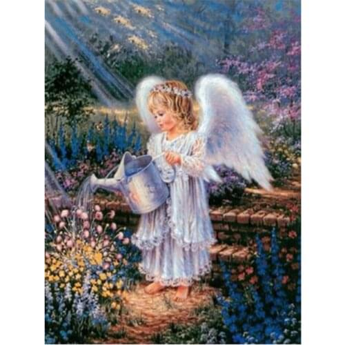 5D DIY Round Square Drill Diamond Painting Angel Cross Stitch Full Square Diamond Embroidery Girl Rhinestone Mosaic Gift WG2158