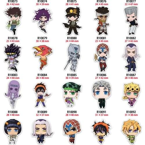 Acrylic Flatback Resin Printed Japan Anime Cartoon 10pcs/lot for Earring Keychains DIY Decorations Accessories