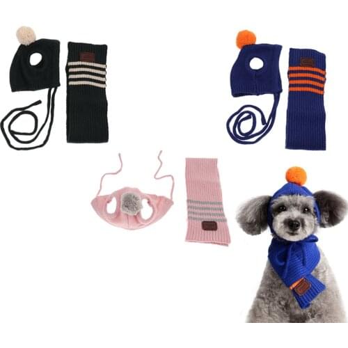 1 Set Pet Hat & Scarf Dog Hats Accessory for Small Dogs Birthday Gift