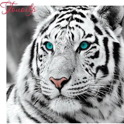 Diamond mosaic full gear 5D Diy Diamond Embroidery De Witte Tijger Cross Stitch Kits Square&round Diamond Painting