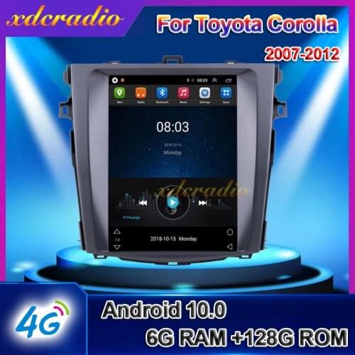 Xdcradio 10.4" Android 9.0 For Toyota Corolla Car Radio Automotivo Car DVD Multimedia Player Auto GPS Navigation 4G 2007 - 2012