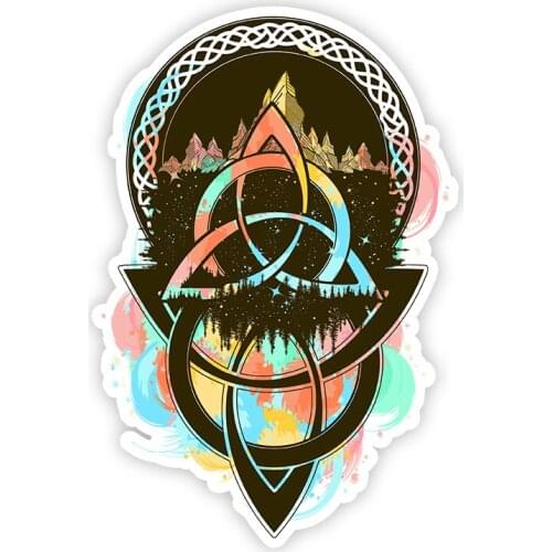 B0777# Self-adhesive Decal Viking Symbol Triquetra Car Sticker Waterproof Auto Decors on Bumper Rear Window Motorcycle Laptop