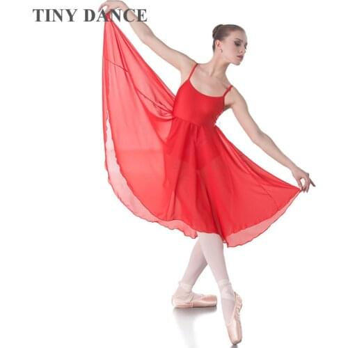 Free Shipping Adult Girls Ballet Dance Chiffon Dress for Practice or Performance Lyrical and Contemporary Dancing Costume 18019