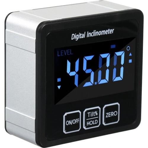 Aluminum Alloy Shell 4*90° Measuring Range Digital Inclinometer for Carpentry / Building / Automobile