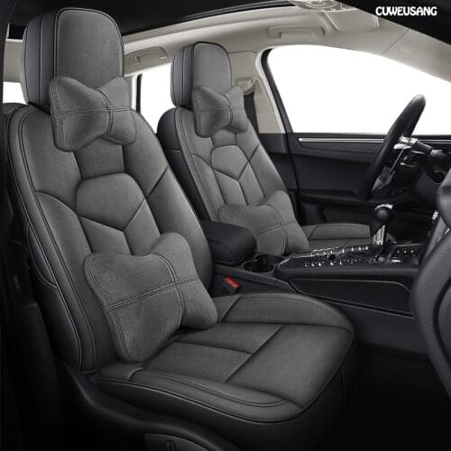 CUWEUSANG Custom Leather car seat cover For Ford Fiesta Mondeo Fusion Focus Escort S-MAX Edge Kuga Taurus Automobiles Seat Cover