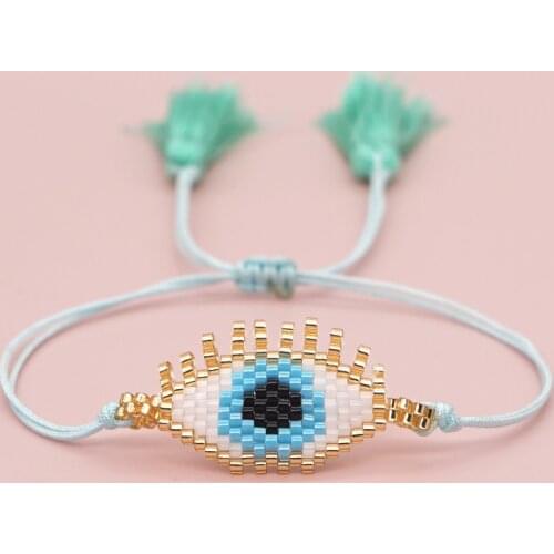 Go2boho Miyuki Bracelets For Women Turkish Evil Eye Bracelet for Girl Childs Pulseras Mujer Moda 2021 Jewelry Gift For Her