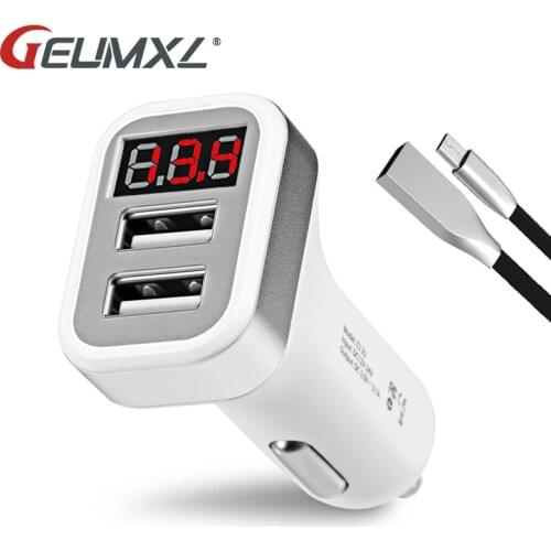 For iPhone 6S 6Plus SE For Samsung S6 S5 S4 Mobile Phones Tablets Cable 2-Ports USB Output Car Charger 2.4A Max Fast Charge