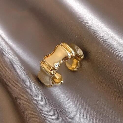 Gothic Creative Design Slubby Design Opening Gold Rings For Woman Korean Fashion Jewelry Party Girls Sexy Luxury Accessories