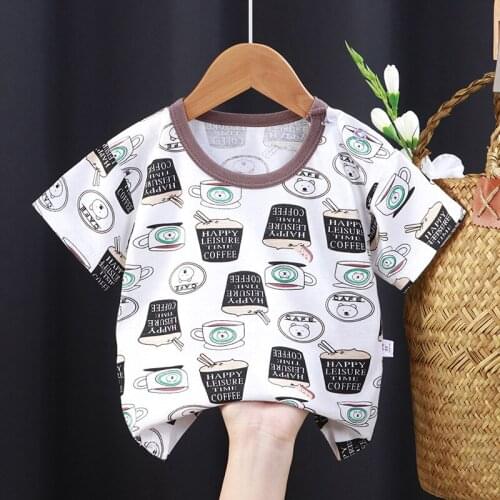 Baby Boy Summer Clothes T-shirts with Short Sleeves Girls Childrens Clothing Cartoon Print Graphic T Shirts Fashion Cute Tops