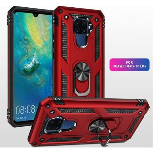 For Huawei Mate 30 Lite Case Magnet Car Ring Stand Holder Case for Huawei Mate 30 Lite 30lite Mate30lite Silicone Bumper Coque