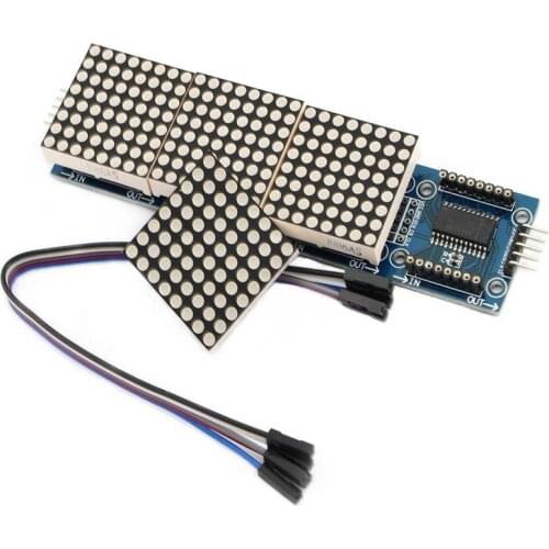 MAX7219 Dot Matrix Module Microcontroller 4 In One Led Display with 5P Line 4 In 1 Red/Green Tv Led Display Panel