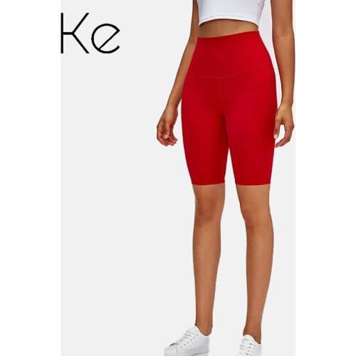 KE new 2021 high-waist yoga running five-point pants, anti-lighting, buttocks, abdomen, sports and fitness pants