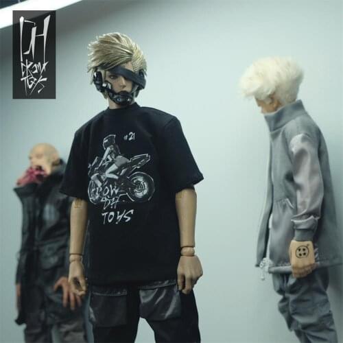 New Arrival Fashionable Male T Shirt Short Sleeves With Pattern Scale 1/6 Model For Usual 12inch Body Doll Accessories