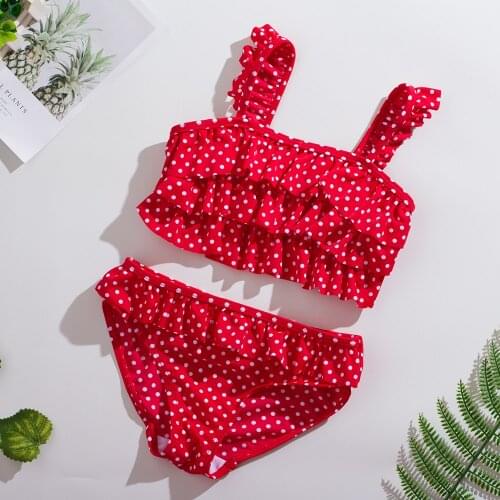 5~12Y Teenager Girls Tankini Suit 2020 Two-pieces Ruffle Swimsuit Girls Summer Beach Wear Children swimwear-ST223