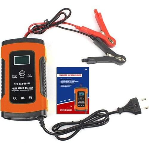 Full Automatic Car Battery Charger 12V Digital Display Battery Charger Power Puls Repair Chargers Wet Dry Lead Acid Wholesale