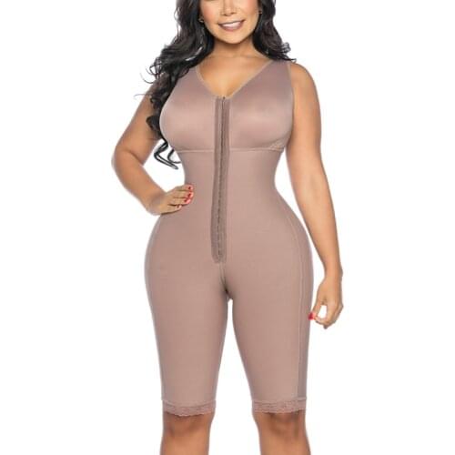 Post-Surgical Compression Girdle In Half Sleeve Armhole And Bra Full Body Shaper Slimming Belly Waist Trainer Tummy