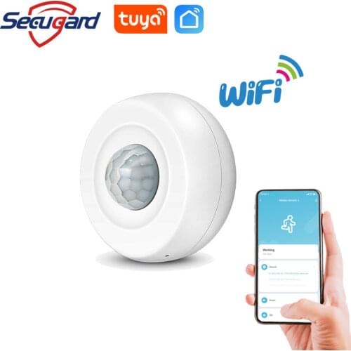 SECUGARD WiFi Ceiling Detector Infrared Motion Sensor Tuya Smart Life APP Remotely Push Alarm Message PIR Home Burglar Alarm