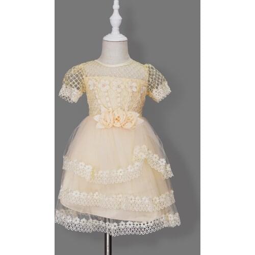 High Quality Explosions Leisure 4 color matching girl embroidery Casual girl dress