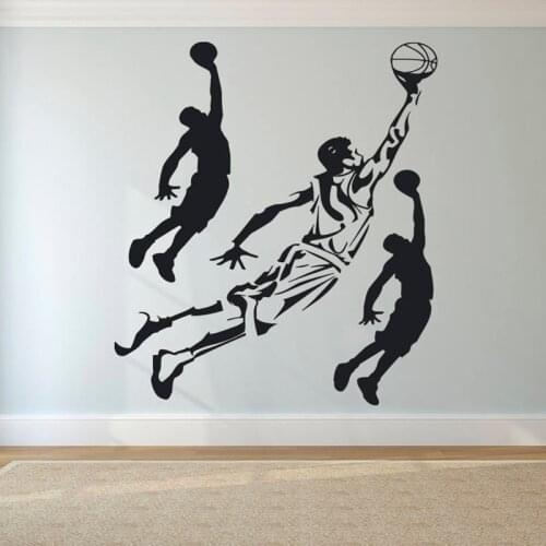 Basketball Game Sports Wall Decal Basketball Player Basketball Boy Vinyl Wall Sticker for Home Room Decor Design Mural X248