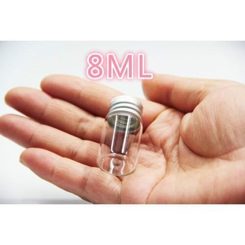 1000PCS 22*40mm 8ml Glass Jars Cork Stopper Ornaments DIY Containers With Screw Cap Bottles For Holiday Wedding home Decoration