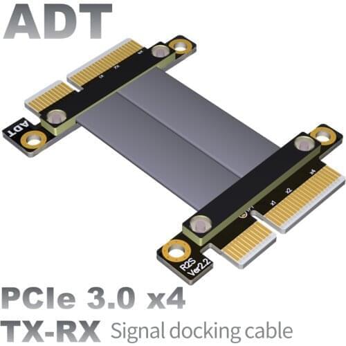 ADT-Link PCIE 3.0 Extension Cable x4 Male To Male TX-RX Signal PCI Express 3.0 x4 32G/bps Extender Conversion Cable Gen3 32G/bps