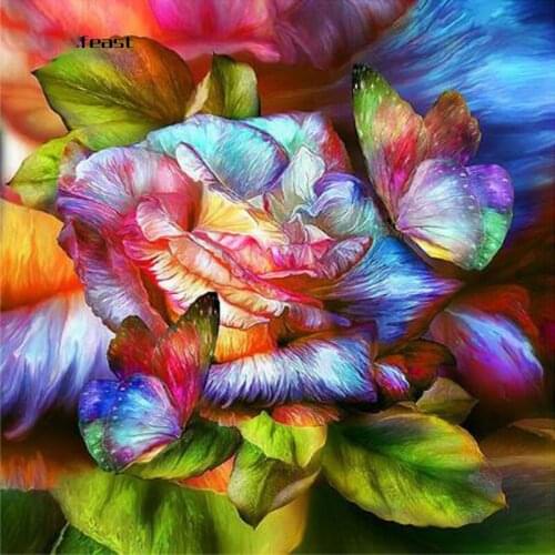 Home Decoration Painting flower Full Drill Round Diamond Embroidery Picture Rhinestone Diamond Mosaic Cartoon Home Decor