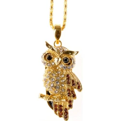 USB2.0 Owl Crystal Mini Usb Creativo Flash Drive 128gb Gold Pen Drive 8gb 16gb 32gb Pendrive 64gb 1tb 2tb Lovers Jewelry Gifts