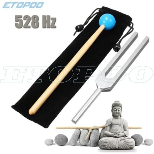 528HZ Aluminum Medical Tuning Fork Chakra Hammer Ball Diagnostic With Mallet Set Nervous System Testing Tuning Fork Health Care