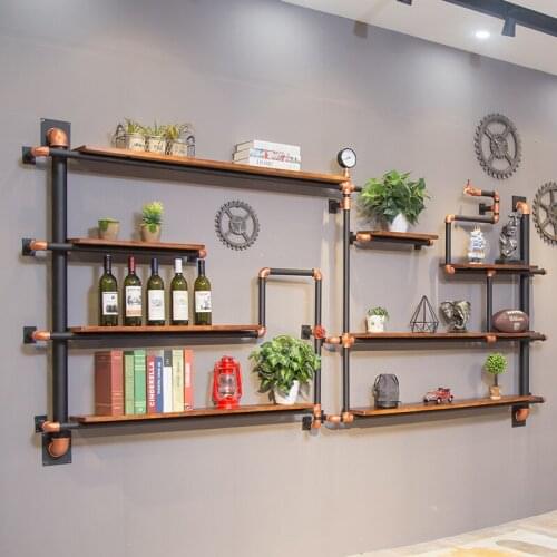 Vintage decorative racks/wine racks/wall-mounted racks/restaurant home wrought iron solid wood racks