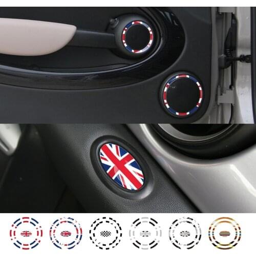 Interior Door Panel Audio Loudspeaker Ring Decoration Stickers Decal for MINI COOPER JCW R55 Clubman R56 Hatchback Car Styling