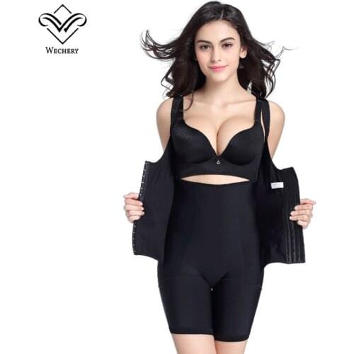 Wechery Slimming Bodysuits Women Lace Waist Trainer Corset Sexy Waist Shapers Body Shaper Underwear Women Sheath Modeling Strap