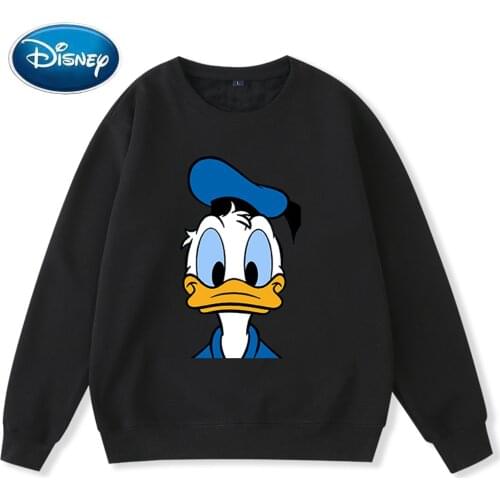 Disney Chic Fashion Donald Duck Cartoon Print Streetwear Harajuku Unisex Women Couples Sweatshirt Long Sleeve Top 9 Color Female