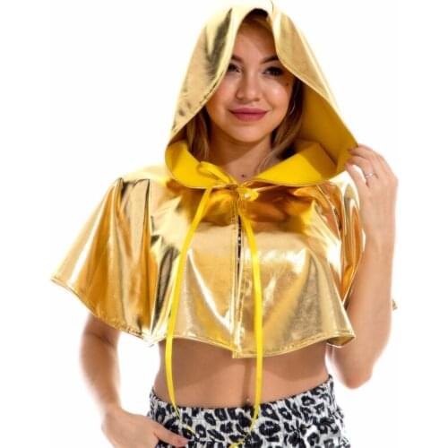 Shiny Pu Halloween Costume for Women Vampire Demon Cosplay Tops 7 Colors Cloak 2021 Fashion Sexy Anime Reapers Cloak Female Man