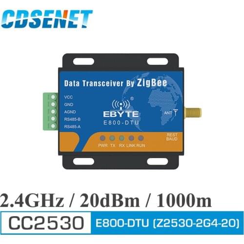 Zigbee CC2530 Module RS485 240MHz 20dBm Mesh Network Ad Hoc Network 2.4GHz Zigbee rf Transceiver E800-DTU (Z2530-485-20)