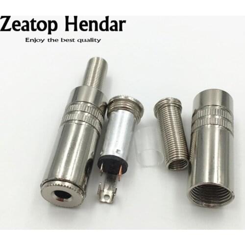 10Pcs Silver Tone 3.5mm Female Jack Stereo Audio Plug Jack Socket Adapter Connector Solder Type with Spring