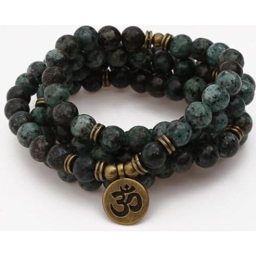 108 beads 8mm elastic adjustable Lotus life tree Buddha OM eye Chakra Reiki agate Onyx Bracelet necklace cfgg34
