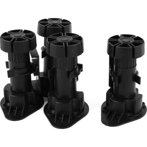 4pcs Black Adjustable Height Cabinet Cupboard Leg Foot for Kitchen Bathroom