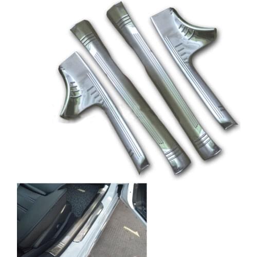 4pcs/set Stainless Steel Door Step Sill Scuff Plate Cover Guards For Benz C Class W205 C180L/C200L/C260L 2015-2016 Car Styling