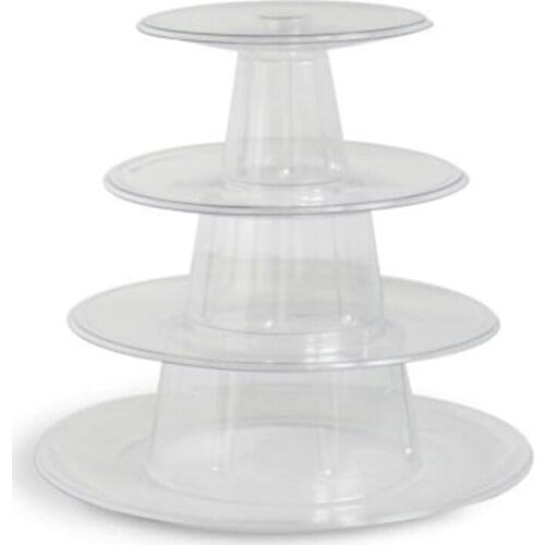 4 Tiers Round Clear Macaron Macaroons Tower Pyramid Stand Rack Weddings DIY Kit