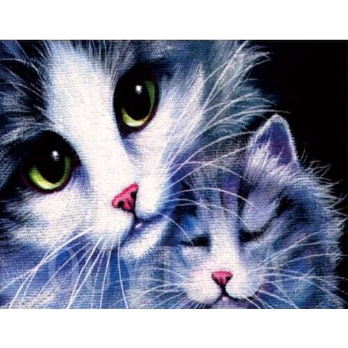 OUYIJIA5d DIY Diamond Painting Xiao Meng Cat Full Square Round Rhinestone Embroidery Cross Stitch Craft Tool Set A4 A5 Light