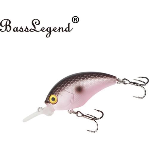 BassLegend Fishing Shallow Water Trout Lures Square Bill Crankbaits Diving Running Crankbait Wobbler Black Bass 45mm 6g